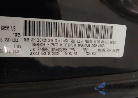 2010 Chrysler Town & Country Touring z USA, uszkodzony, nr VIN 2A4RR5D16AR432395